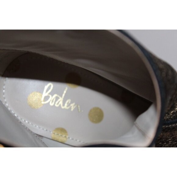 Boden Ankle Boots Gold Stiletto Heeled Leather Boot MINT Women's Size 40 9.5 - Picture 10 of 13